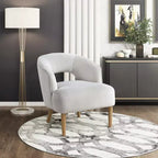 Poltrona a botte moderna imbottita in velluto GDFStudio Bennett