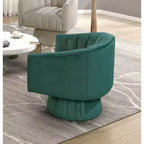 GDFStudio Madison - Poltrona Girevole Accent con Braccioli a Botte, Moderna, Rivestita in Velluto, con Struttura in Legno