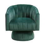 GDFStudio Madison - Poltrona Girevole Accent con Braccioli a Botte, Moderna, Rivestita in Velluto, con Struttura in Legno
