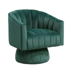GDFStudio Madison - Poltrona Girevole Accent con Braccioli a Botte, Moderna, Rivestita in Velluto, con Struttura in Legno