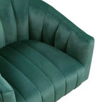 GDFStudio Madison - Poltrona Girevole Accent con Braccioli a Botte, Moderna, Rivestita in Velluto, con Struttura in Legno