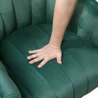 GDFStudio Madison - Poltrona Girevole Accent con Braccioli a Botte, Moderna, Rivestita in Velluto, con Struttura in Legno