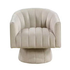 GDFStudio Madison - Poltrona Girevole Accent con Braccioli a Botte, Moderna, Rivestita in Velluto, con Struttura in Legno
