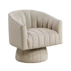 GDFStudio Madison - Poltrona Girevole Accent con Braccioli a Botte, Moderna, Rivestita in Velluto, con Struttura in Legno