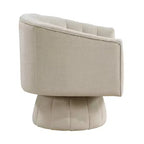 GDFStudio Madison - Poltrona Girevole Accent con Braccioli a Botte, Moderna, Rivestita in Velluto, con Struttura in Legno
