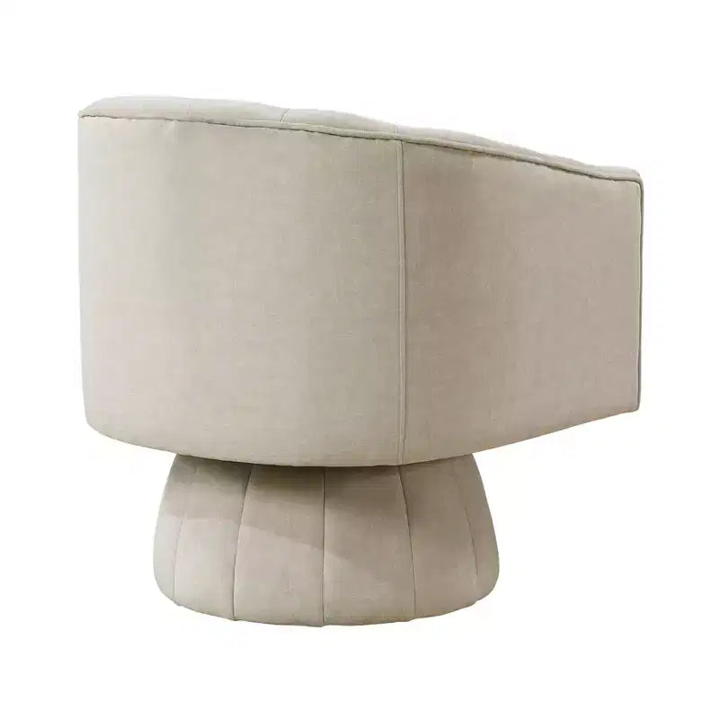 GDFStudio Madison - Poltrona Girevole Accent con Braccioli a Botte, Moderna, Rivestita in Velluto, con Struttura in Legno