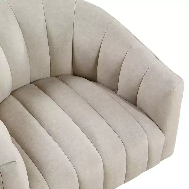 GDFStudio Madison - Poltrona Girevole Accent con Braccioli a Botte, Moderna, Rivestita in Velluto, con Struttura in Legno