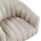 GDFStudio Madison - Poltrona Girevole Accent con Braccioli a Botte, Moderna, Rivestita in Velluto, con Struttura in Legno