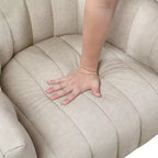 GDFStudio Madison - Poltrona Girevole Accent con Braccioli a Botte, Moderna, Rivestita in Velluto, con Struttura in Legno