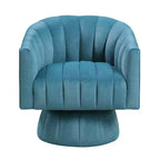 GDFStudio Madison - Poltrona Girevole Accent con Braccioli a Botte, Moderna, Rivestita in Velluto, con Struttura in Legno