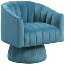 GDFStudio Madison - Poltrona Girevole Accent con Braccioli a Botte, Moderna, Rivestita in Velluto, con Struttura in Legno