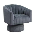 GDFStudio Madison - Poltrona Girevole Accent con Braccioli a Botte, Moderna, Rivestita in Velluto, con Struttura in Legno