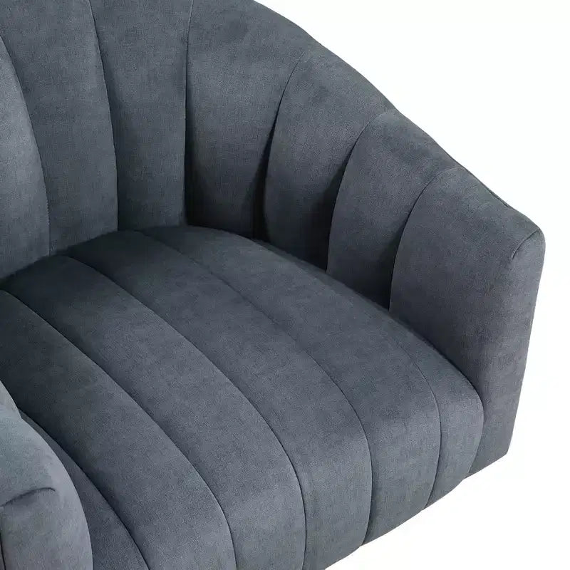 GDFStudio Madison - Poltrona Girevole Accent con Braccioli a Botte, Moderna, Rivestita in Velluto, con Struttura in Legno