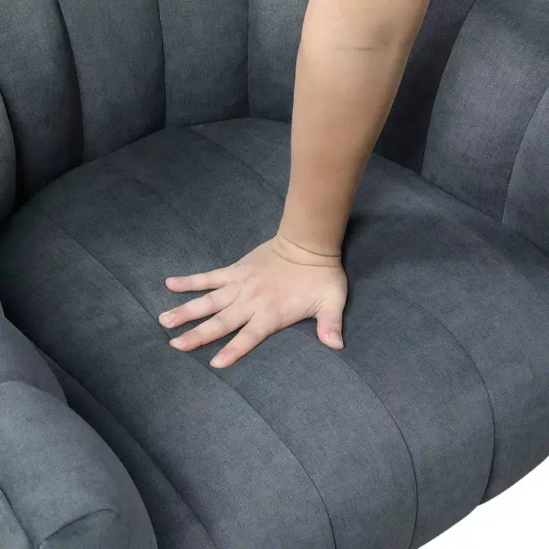 GDFStudio Madison - Poltrona Girevole Accent con Braccioli a Botte, Moderna, Rivestita in Velluto, con Struttura in Legno