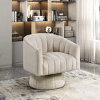 GDFStudio Madison - Poltrona Girevole Accent con Braccioli a Botte, Moderna, Rivestita in Velluto, con Struttura in Legno