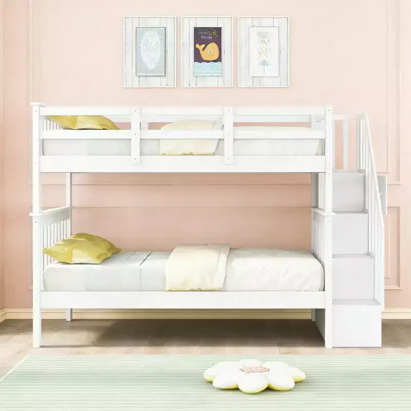 Letto a Castello Luxystar per Appartamenti e Dormitori, con Scala a Contenitore e Sponda, da Piazza e Mezza