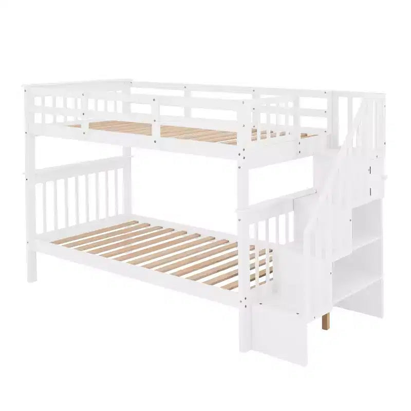Letto a Castello Luxystar per Appartamenti e Dormitori, con Scala a Contenitore e Sponda, da Piazza e Mezza
