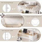 Letto a soppalco singolo, struttura in metallo resistente con sponda di protezione arcuata, pioli della scala piatti e supporto a doghe in acciaio, non è necessario il box spring, salvaspazio