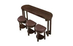 Set da tavola da bar di 4 pezzi con 3 sgabelli imbottiti in PU, tavolo da pranzo altezza bancone, set colazione salvaspazio per cucina, sala da pranzo, espresso