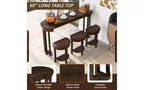 Set da tavola da bar di 4 pezzi con 3 sgabelli imbottiti in PU, tavolo da pranzo altezza bancone, set colazione salvaspazio per cucina, sala da pranzo, espresso