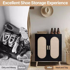 Karl Home Mobile scarpiera in rattan moderna da 18 paia