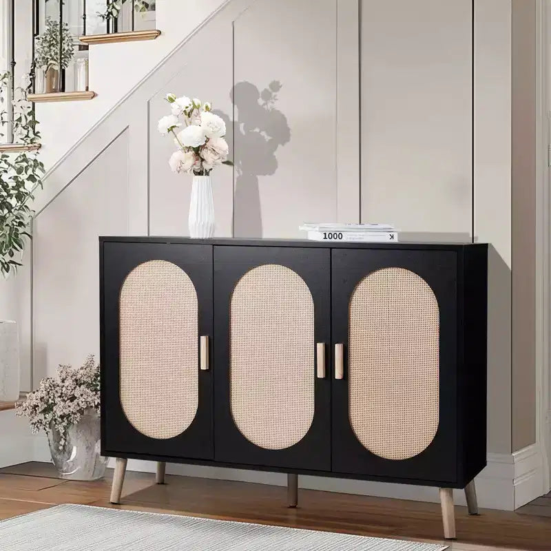Karl Home Scarpiera moderna in rattan con 24 paia di scarpe