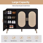 Karl Home Scarpiera moderna in rattan con 24 paia di scarpe
