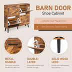 Karl Home Scarpiera con 4 Ante a Ribalta Maniglie Nere Melaminico Truciolare Gambe Nere 106 cm Legno Effetto Invecchiato