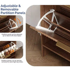 Karl Home Scarpiera con 4 Ante a Ribalta in Stile a Doghe, 109 cm, con Deflettore sul Piano Superiore