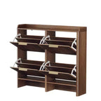 Karl Home Scarpiera con 4 Ante a Ribalta in Stile a Doghe, 109 cm, con Deflettore sul Piano Superiore