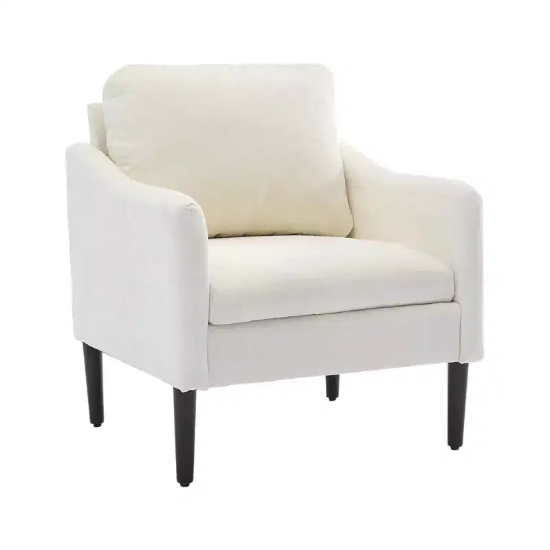 Poltrona in ciniglia stile Mid-Century Modern con braccioli curvi, Poltrona singola imbottita per soggiorno, camera da letto o ufficio