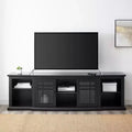 Transitional 2 Window Pane Door TV Stand for TVs up to 85
