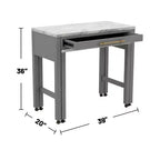 GDFStudio Dawson Set da pranzo altezza bancone in legno stile rustico con piano espandibile effetto marmo