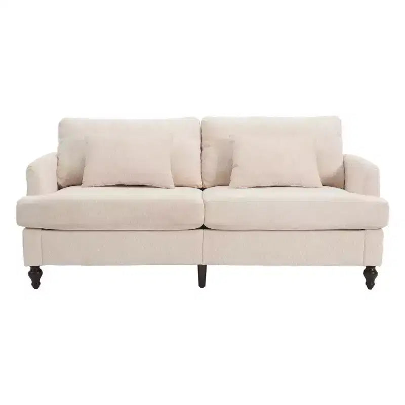 Mid Century Chenille Fabric Loveseat Sofa, 2-Seat Upholstered Modern Couch