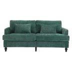 Divanetto Sofà in Tessuto Ciniglia Mid-Century, Divano Moderno Imbottito a 2 Posti