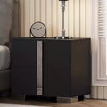 Modern End Sleek Modern 1 Drawer with Mirrored Accent Nightstand for Bedroom Living Room