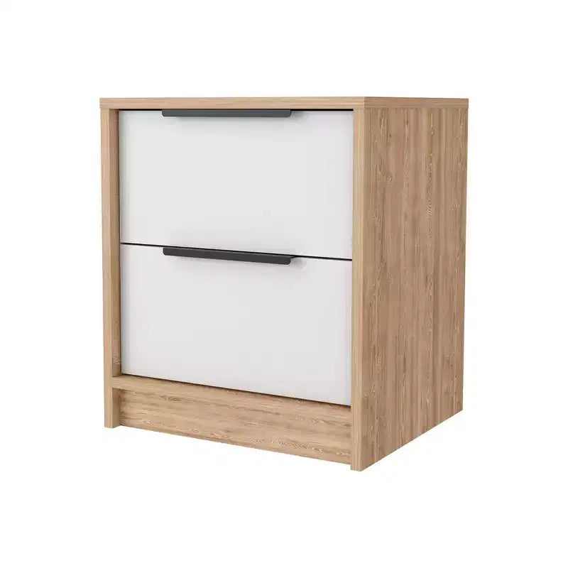 Comodino Washington elegante e funzionale con 2 cassetti per camera da letto e soggiorno