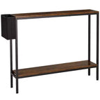 Tavolo Consolle Stretto a 2 Ripiani con Tasca Laterale "The Lakeside Collection"