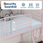Letto a castello Twin Over Full, in metallo con scaletta e ringhiera, resistente, bordi arrotondati e lisci, design salvaspazio, ideale per dormitori e camere piccole