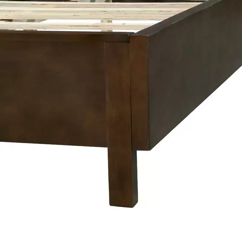ModernLuxe Letto a piattaforma Queen/King Size con testiera a doghe verticali Letto rustico moderno, nessuna base a molle necessaria