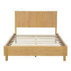 ModernLuxe Letto a piattaforma Queen/King Size con testiera a doghe verticali Letto rustico moderno, nessuna base a molle necessaria