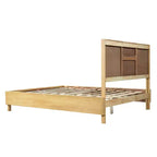 ModernLuxe Letto a piattaforma Queen/King Size con testiera a doghe verticali Letto rustico moderno, nessuna base a molle necessaria