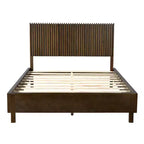 ModernLuxe Letto a piattaforma Queen/King Size con testiera a doghe verticali Letto rustico moderno, nessuna base a molle necessaria