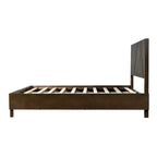 ModernLuxe Letto a piattaforma Queen/King Size con testiera a doghe verticali Letto rustico moderno, nessuna base a molle necessaria