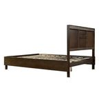 ModernLuxe Letto a piattaforma Queen/King Size con testiera a doghe verticali Letto rustico moderno, nessuna base a molle necessaria