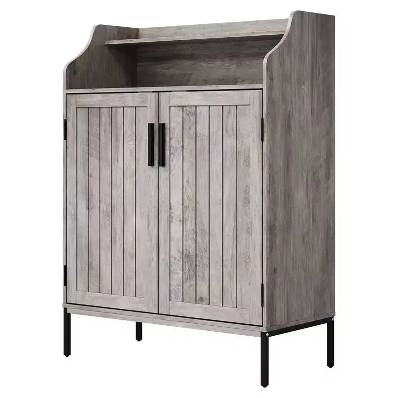 Scarpiera moderna a 4 ripiani in legno con 3 mensole regolabili, mobiletto indipendente per corridoio/ingresso