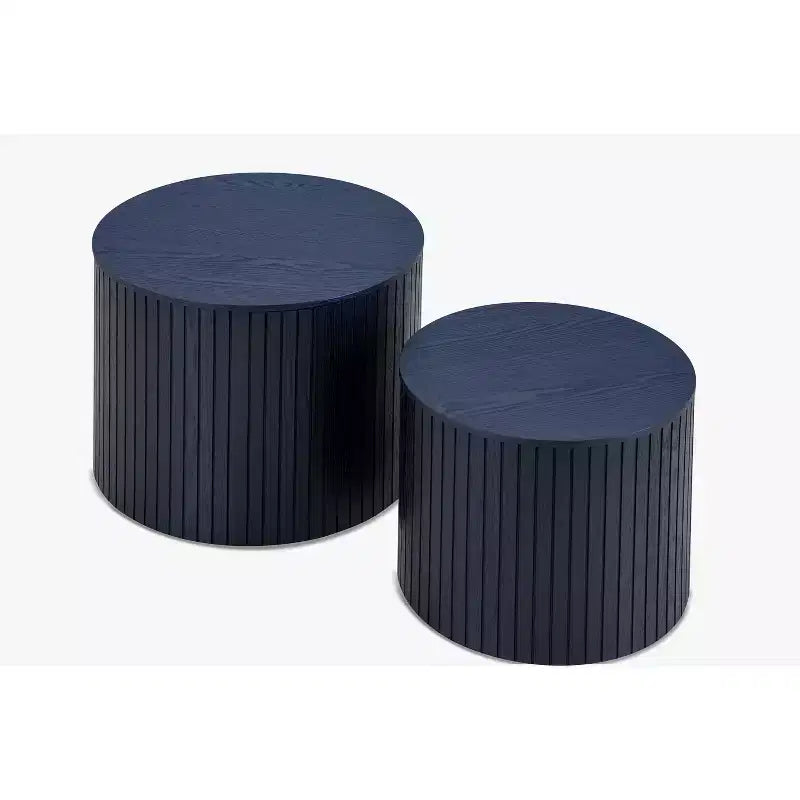 Set tavolini da caffè a incastro 2 pezzi, set tavolini da caffè in MDF Soggiorno/zona living, nero