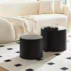 Set tavolini da caffè a incastro 2 pezzi, set tavolini da caffè in MDF Soggiorno/zona living, nero