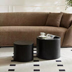 Set tavolini da caffè a incastro 2 pezzi, set tavolini da caffè in MDF Soggiorno/zona living, nero