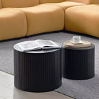 Set tavolini da caffè a incastro 2 pezzi, set tavolini da caffè in MDF Soggiorno/zona living, nero